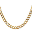 14K Yellow Gold 7 mm Curb Chain Necklace, Polished