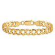 14K Yellow Gold 7 mm Curb Chain Anklet, Polished