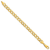 14K Yellow Gold 9 mm Curb Chain Anklet, Polished