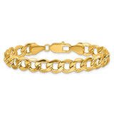14K Yellow Gold 9 mm Curb Chain Anklet, Polished alternate angle