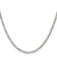 14K White Gold 2.5 mm Figaro Chain Necklace, Polished