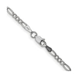 14K White Gold 2.5 mm Figaro Chain Necklace, Polished alternate angle