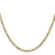 14K Yellow Gold 2.5 mm Figaro Chain Necklace, Polished