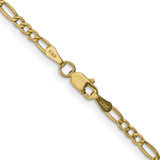 14K Yellow Gold 2.5 mm Figaro Chain Necklace, Polished alternate angle