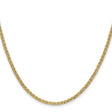 14K Yellow Gold 2.4 mm Polished Chain Necklace