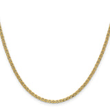 14K Yellow Gold 2.4 mm Polished Chain Necklace