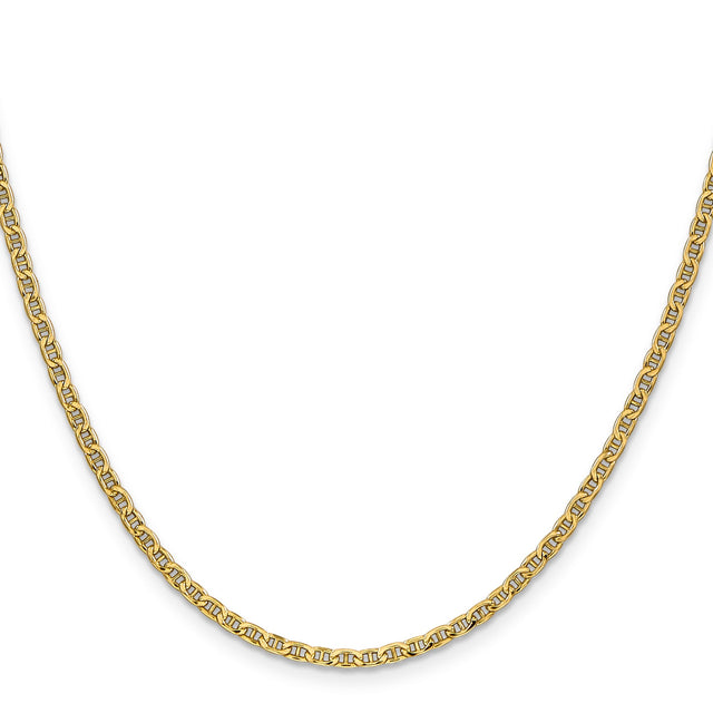 14K Yellow Gold 2.4 mm Polished Chain Necklace