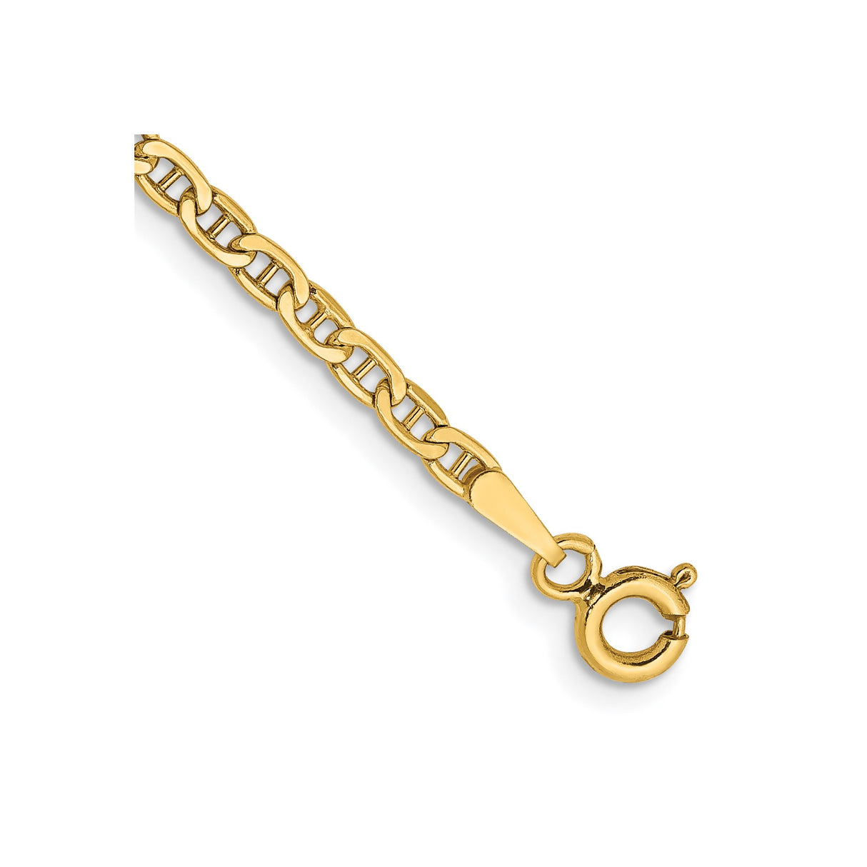 14K Yellow Gold 2.4 mm Polished Chain Anklet
