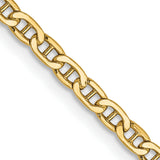14K Yellow Gold 2.4 mm Polished Chain Necklace detail view