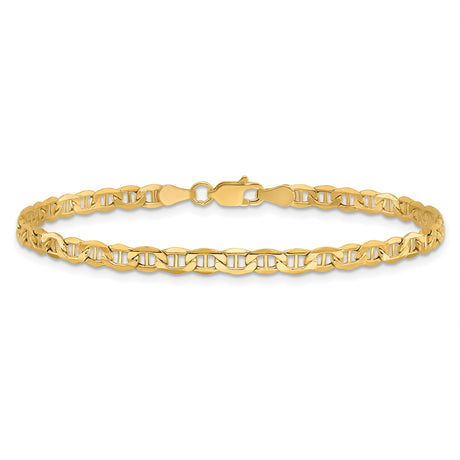 14K Yellow Gold 3.2 mm Polished Chain Anklet