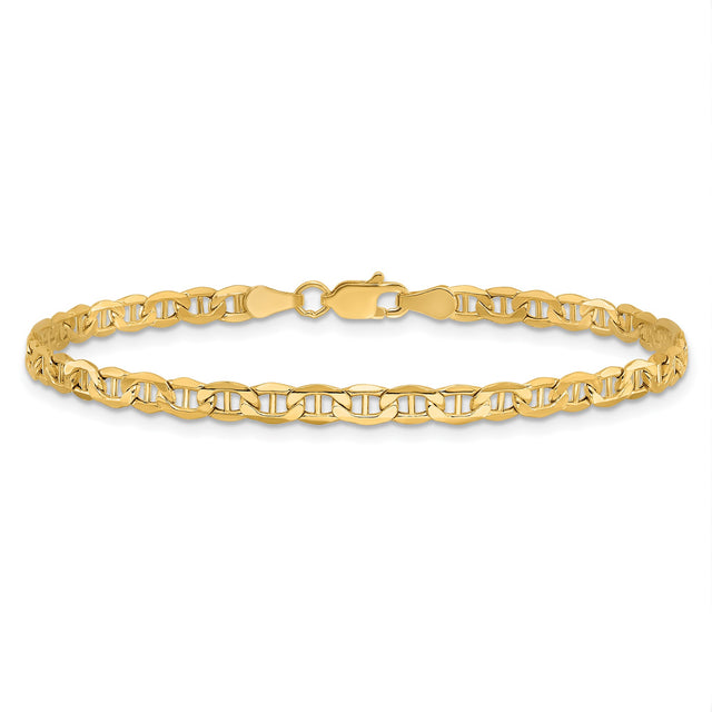 14K Yellow Gold 3.2 mm Polished Chain Anklet