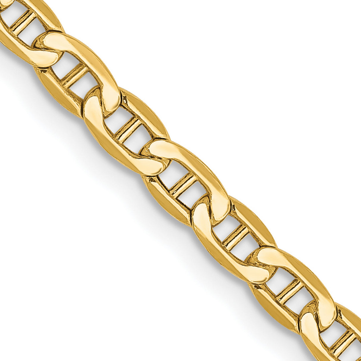 14K Yellow Gold 3.2 mm Polished Chain Necklace detail view