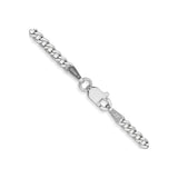 14K White Gold 2.5 mm Curb Chain Necklace, Polished alternate angle