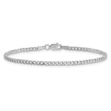 14K White Gold 2.5 mm Curb Chain Bracelet, Polished