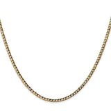 14K Yellow Gold 2.5 mm Curb Chain Necklace, Polished
