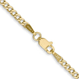 14K Yellow Gold 2.5 mm Curb Chain Necklace, Polished alternate angle