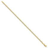 14K Yellow Gold 2.5 mm Curb Chain Anklet, Polished
