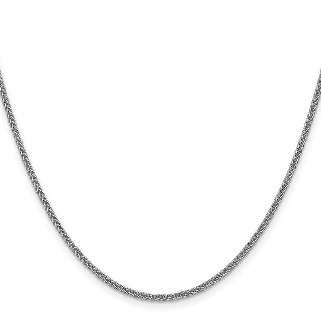 14K White Gold 2 mm Polished Chain Necklace
