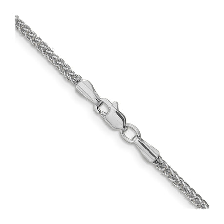 14K White Gold 2 mm Polished Chain Necklace alternate angle