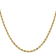14K Yellow Gold 3 mm Rope Chain Necklace, Polished