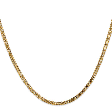14K Yellow Gold 3 mm Franco Chain Necklace, Polished