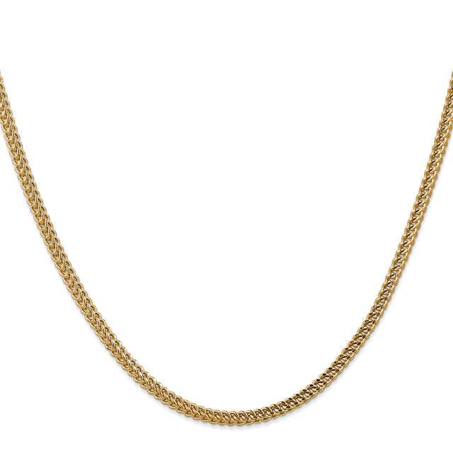 14K Yellow Gold 3 mm Franco Chain Necklace, Polished