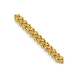 14K Yellow Gold 3 mm Franco Chain Necklace, Polished detail view