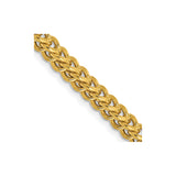 14K Yellow Gold 3.7 mm Franco Chain Necklace, Polished detail view