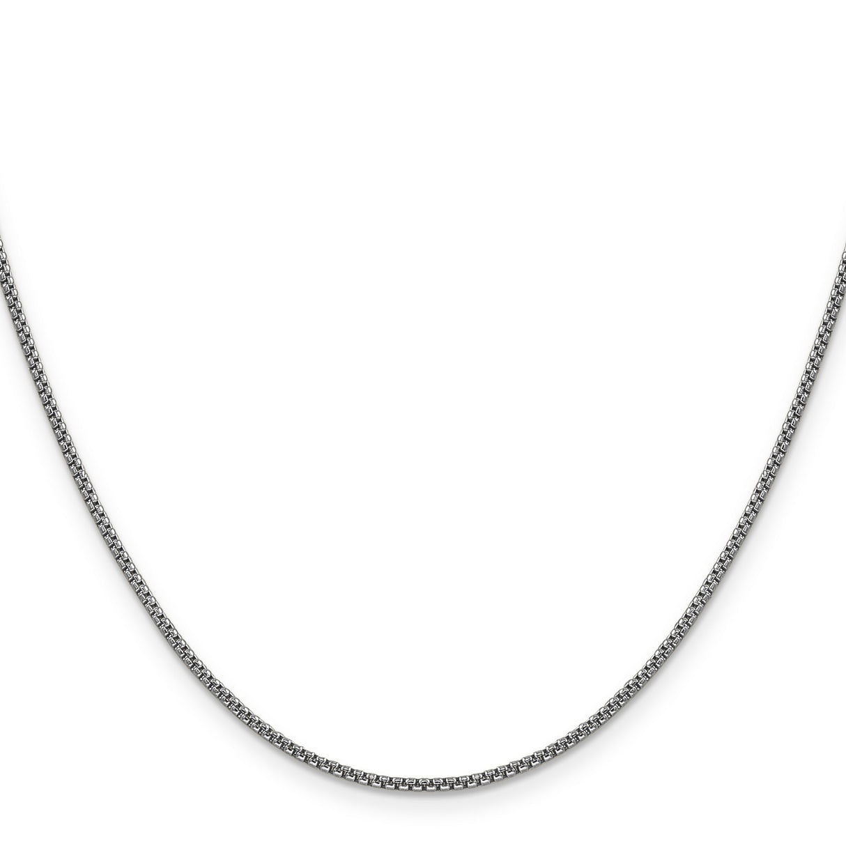 14K White Gold 1.5 mm Box Chain Necklace, Polished