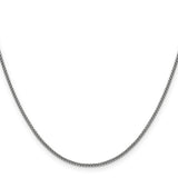 14K White Gold 1.5 mm Box Chain Necklace, Polished