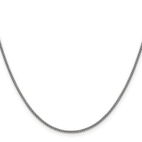 14K White Gold 1.5 mm Box Chain Necklace, Polished
