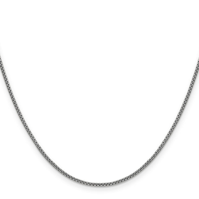 14K White Gold 1.5 mm Box Chain Necklace, Polished