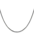 14K White Gold 1.75 mm Box Chain Necklace, Polished