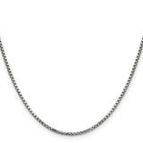 14K White Gold 1.75 mm Box Chain Necklace, Polished