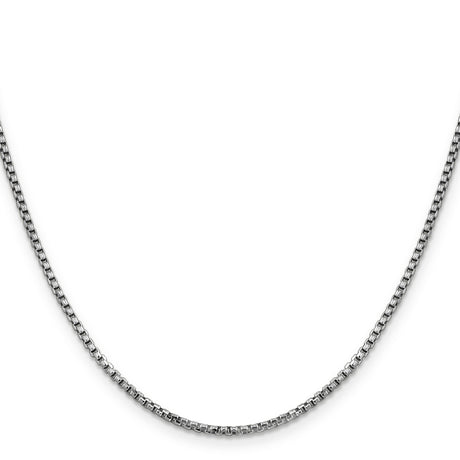 14K White Gold 1.75 mm Box Chain Necklace, Polished