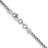 14K White Gold 1.75 mm Box Chain Necklace, Polished alternate angle