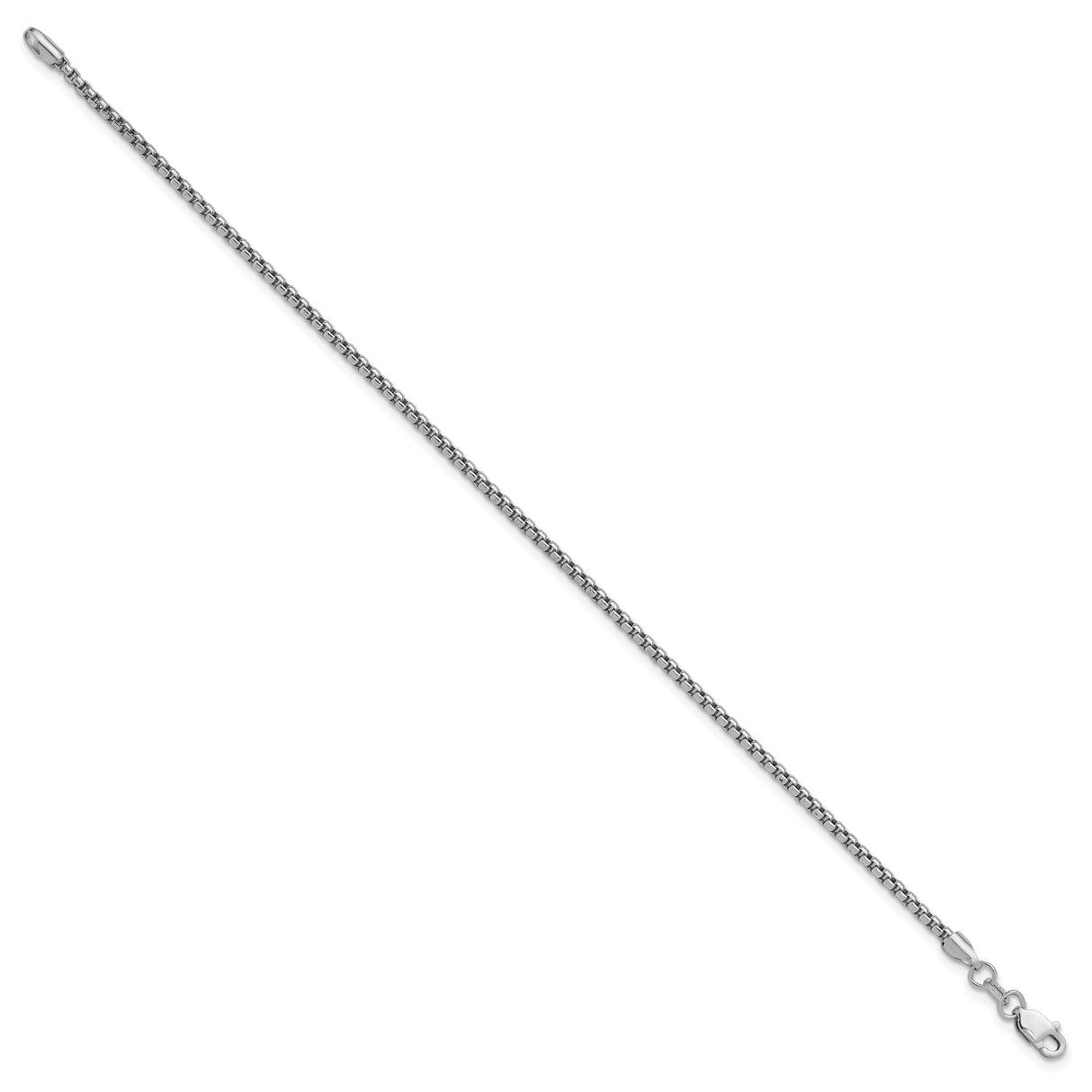 14K White Gold 1.75 mm Box Chain Bracelet, Polished