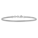 14K White Gold 1.75 mm Box Chain Bracelet, Polished alternate angle