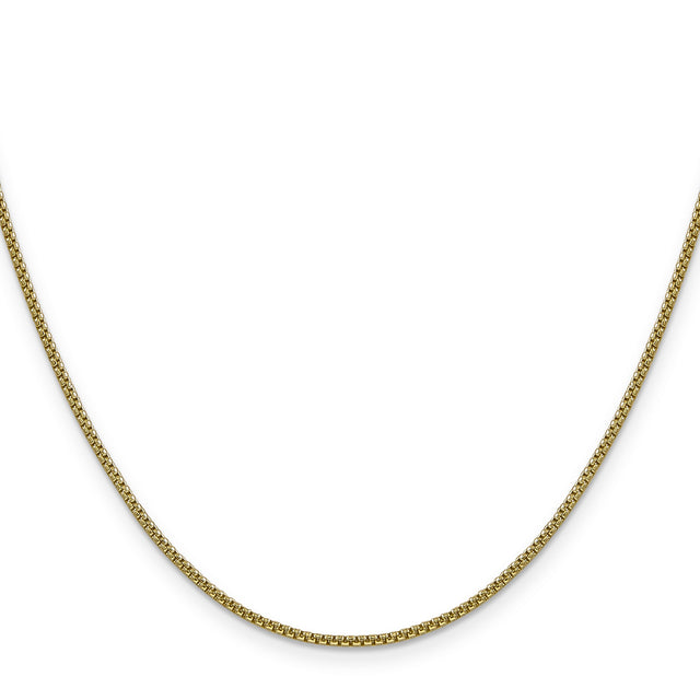 14K Yellow Gold 1.5 mm Box Chain Necklace, Polished