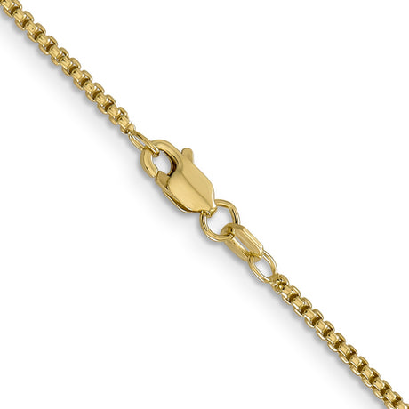 14K Yellow Gold 1.5 mm Box Chain Necklace, Polished alternate angle
