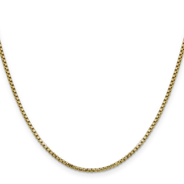 14K Yellow Gold 1.75 mm Box Chain Necklace, Polished
