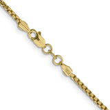 14K Yellow Gold 1.75 mm Box Chain Necklace, Polished alternate angle
