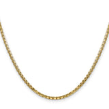 14K Yellow Gold 2.45 mm Box Chain Necklace, Polished