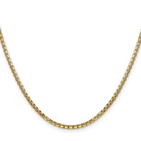 14K Yellow Gold 2.45 mm Box Chain Necklace, Polished