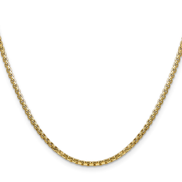 14K Yellow Gold 2.45 mm Box Chain Necklace, Polished