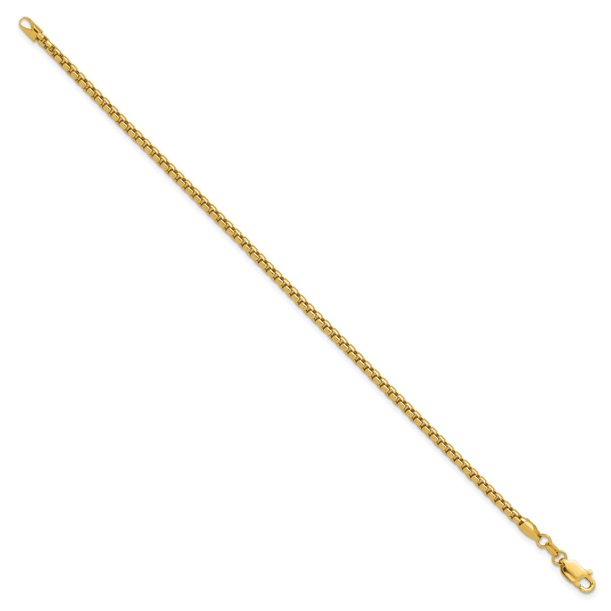 14K Yellow Gold 2.45 mm Box Chain Bracelet, Polished