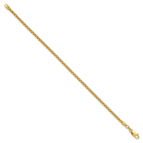 14K Yellow Gold 2.45 mm Box Chain Bracelet, Polished