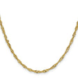 14K Yellow Gold 2.75 mm Singapore Chain Necklace, Polished