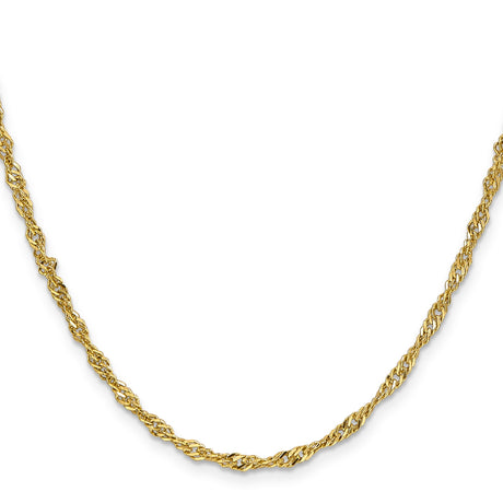 14K Yellow Gold 2.75 mm Singapore Chain Necklace, Polished