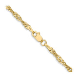 14K Yellow Gold 2.75 mm Singapore Chain Necklace, Polished alternate angle
